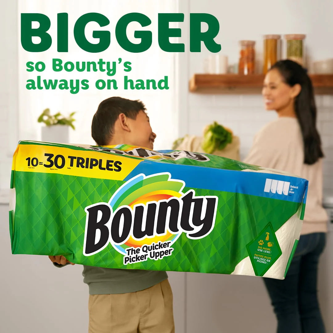 Bounty Select-a-Size Paper Towels, 8 Triple Rolls, White