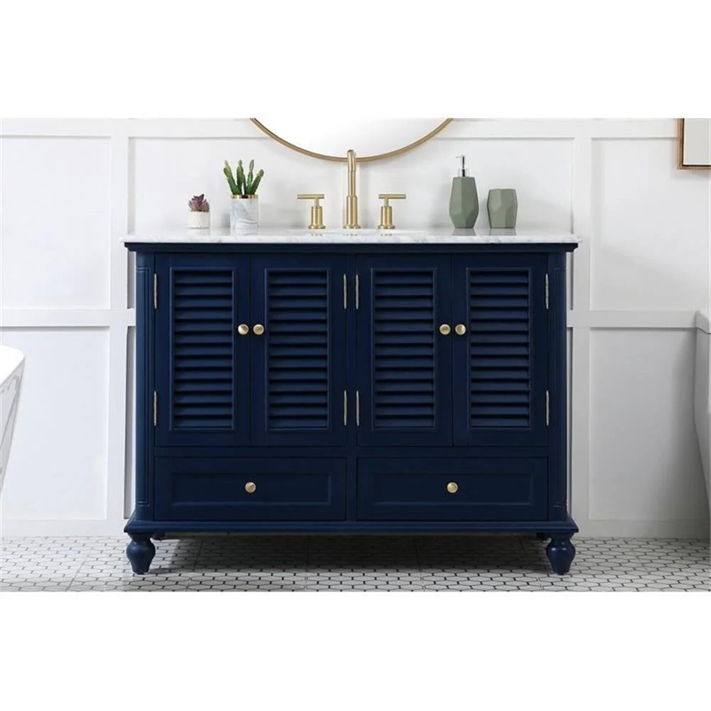 48 inch single bathroom vanity in blue