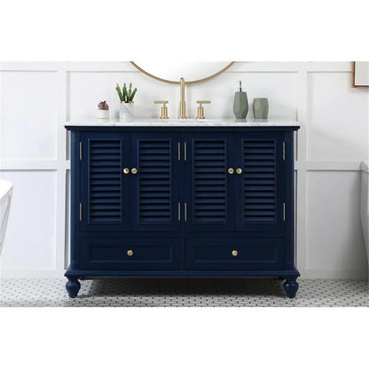 48 inch single bathroom vanity in blue