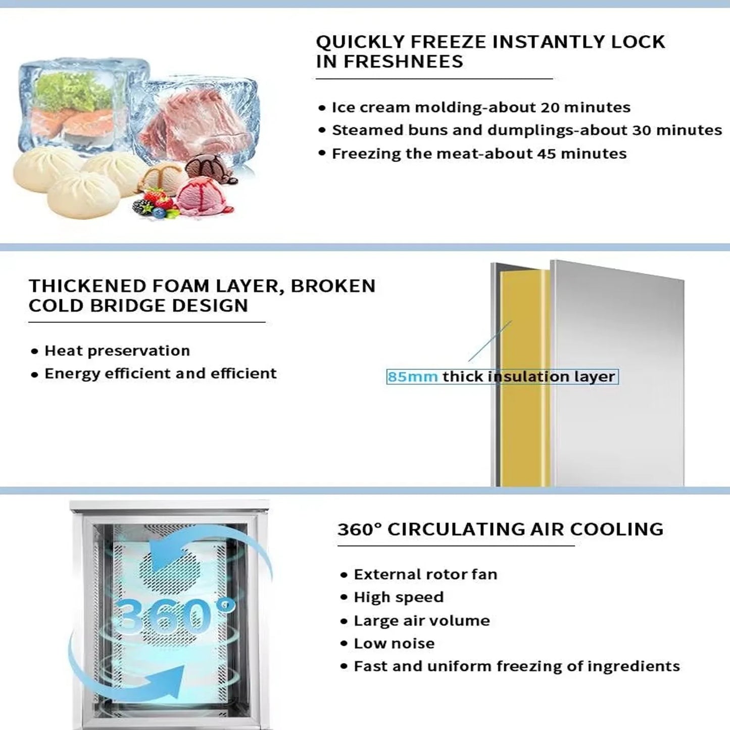 Kolice Commercial 10 Trays Blast Chiller,Blast Freezer with Food Probe, Lowest temp: -40° F, for Restaurants,Bakerys,Schools,Hotels