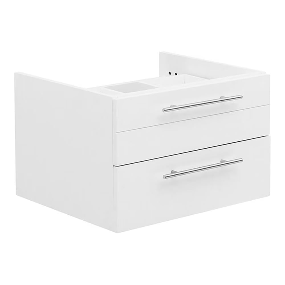 Fresca Lucera 24" White Wall Hung Vessel Sink Modern Bathroom Cabinet