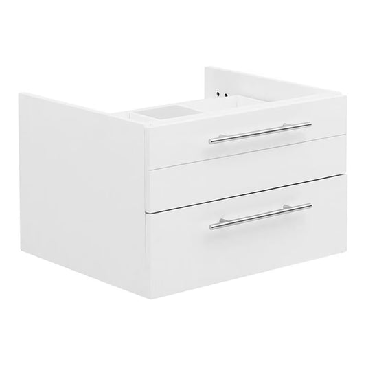 Fresca Lucera 24" White Wall Hung Vessel Sink Modern Bathroom Cabinet