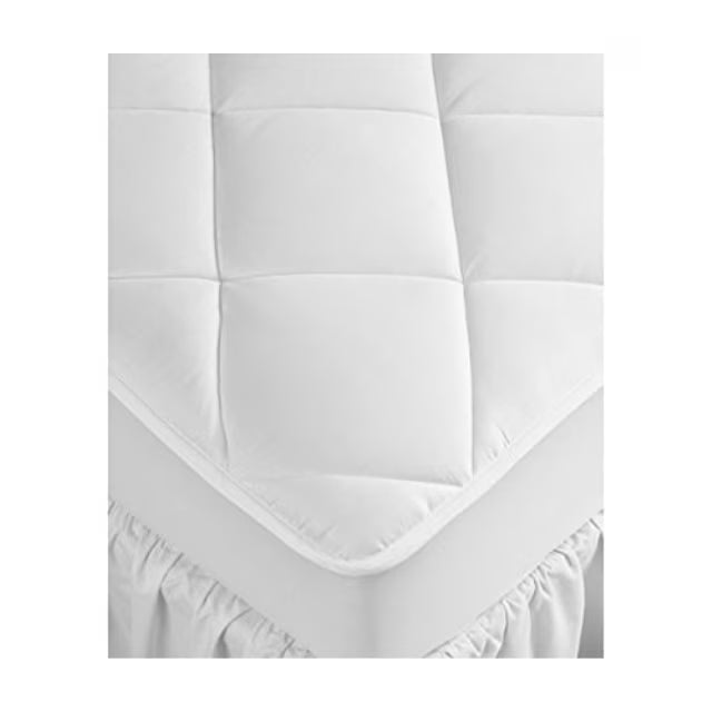 hotel collection 500 thread count cotton down alternative queen extra deep mattress pad white