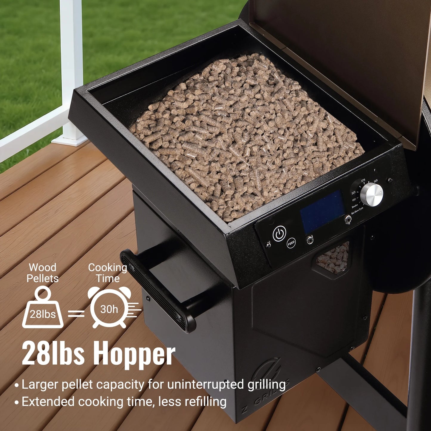 Z GRILLS Backyard Warrior 697 sq.in 8-in-1 Wood Pellet Grill Smoker with PID V3.0 Technology, LCD Screen, Meat Probes and Rain Cover