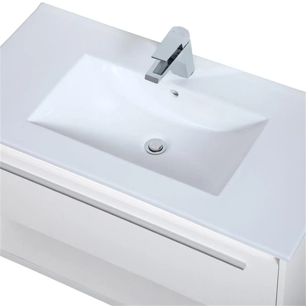 Elegant Kitchen and Bath 36 Inch Single Bathroom Floating Vanity In White