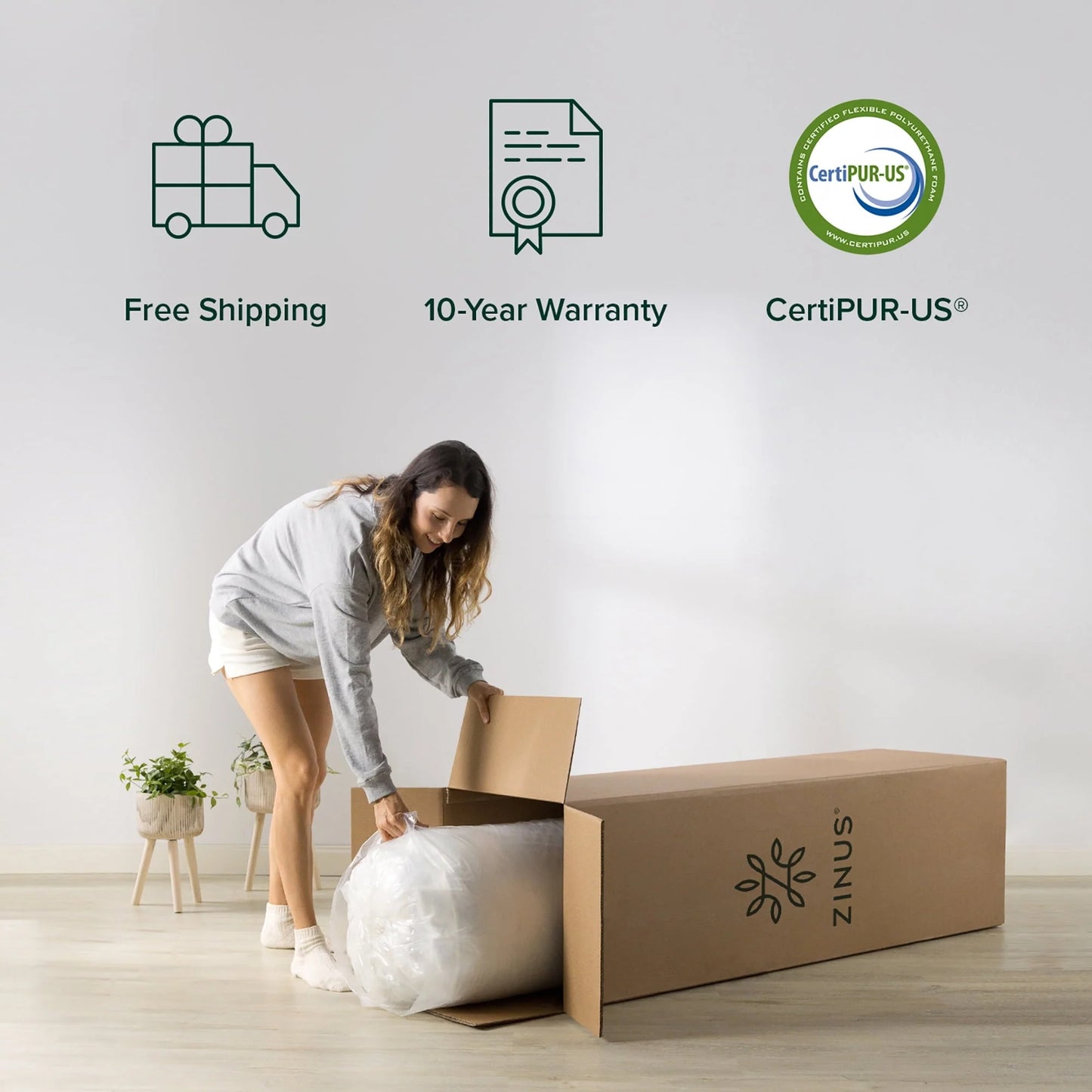 Zinus 12" Bliss Memory Foam Mattress, Made of US Foam and Global Materials, Twin