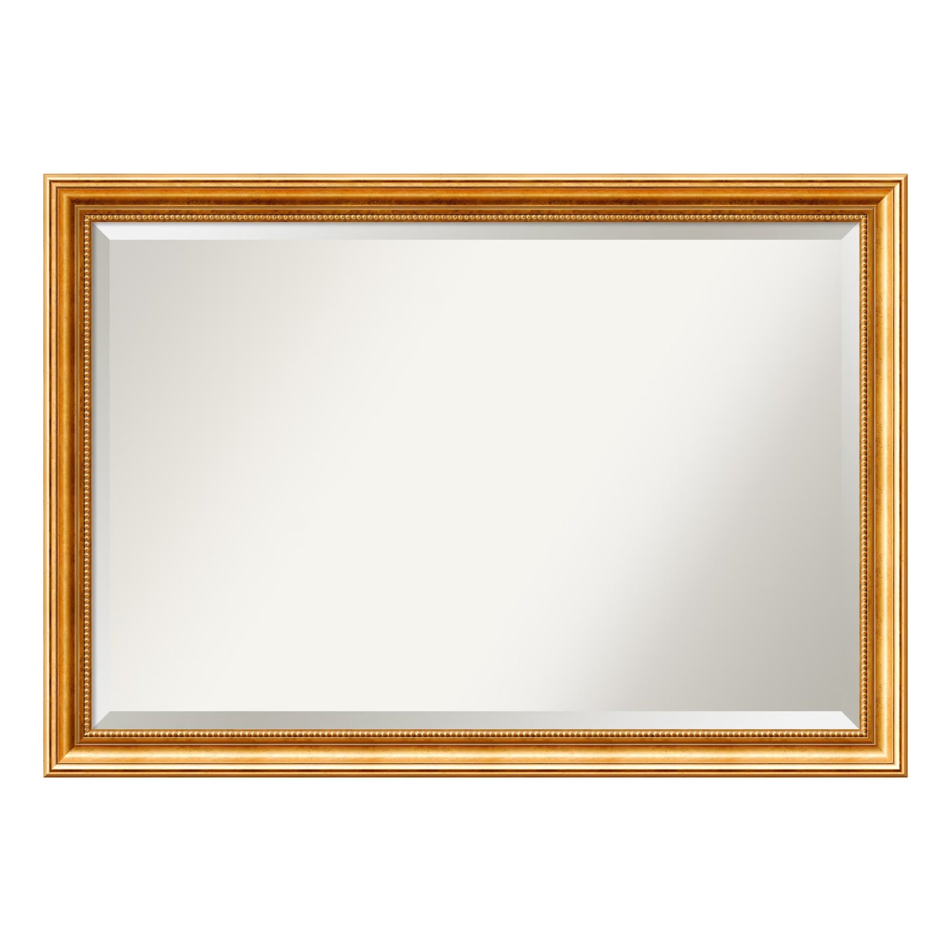 Townhouse Gold Beveled Wood Bathroom Wall Mirror