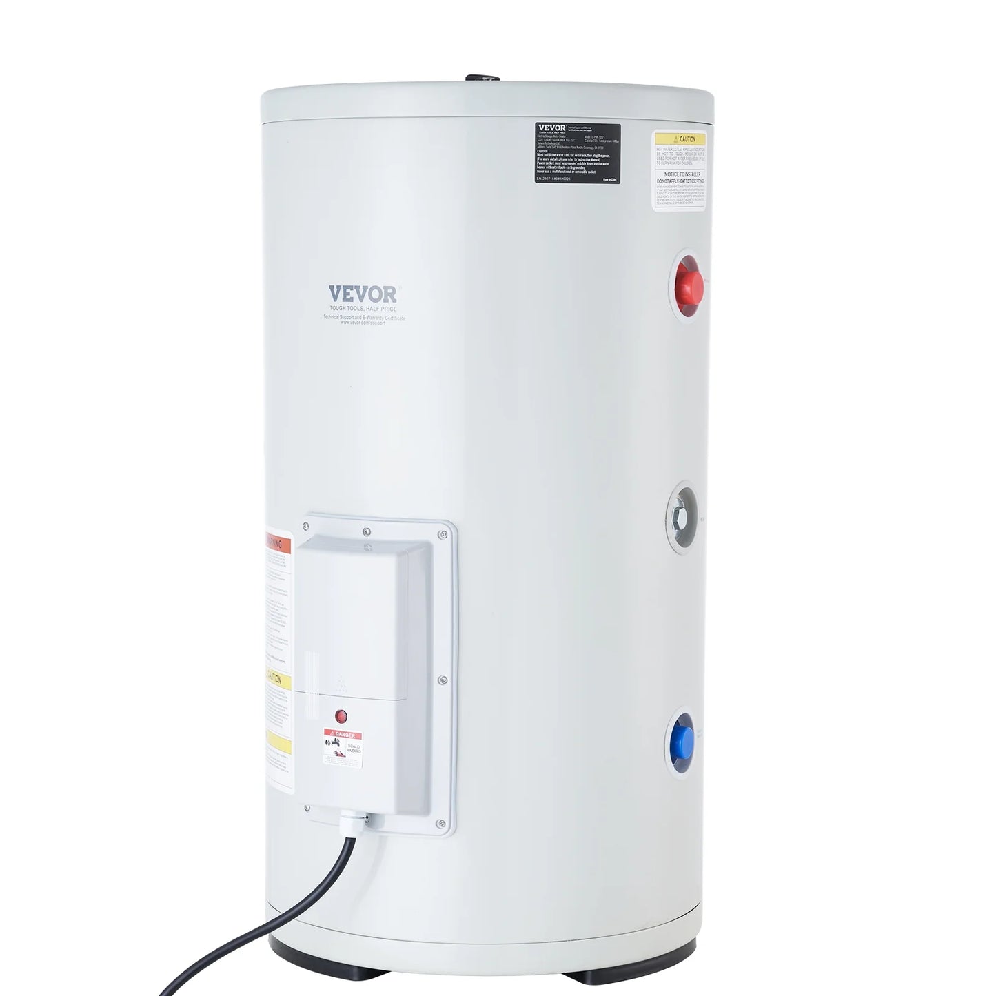 VEVOR Electric Water Heater, 18 Gallon Tank Instant Hot Water Heater, 1.6Kw Tankless Water Heater w/LED Display,Knob Control, IPX4 Waterproof Side Connection On Demand Heaters for Shower, Bath