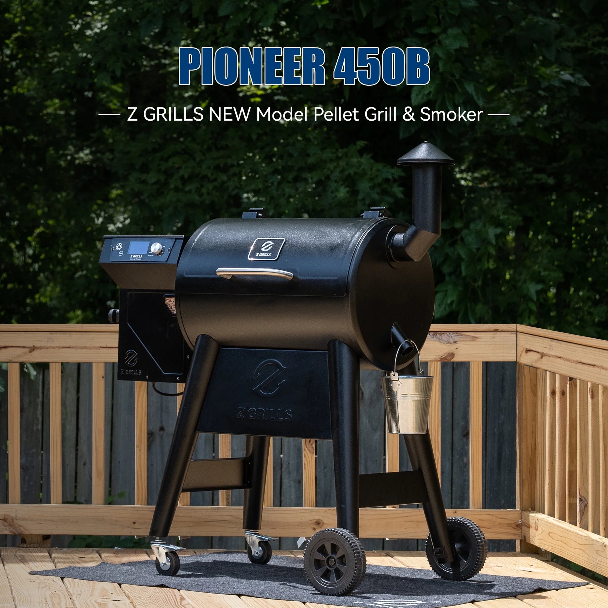 Z GRILLS 459 sq. in. Wood Pellet Grill & Smoker 450B with PID 3.0 Controller, Meat Probes, Rain Cover