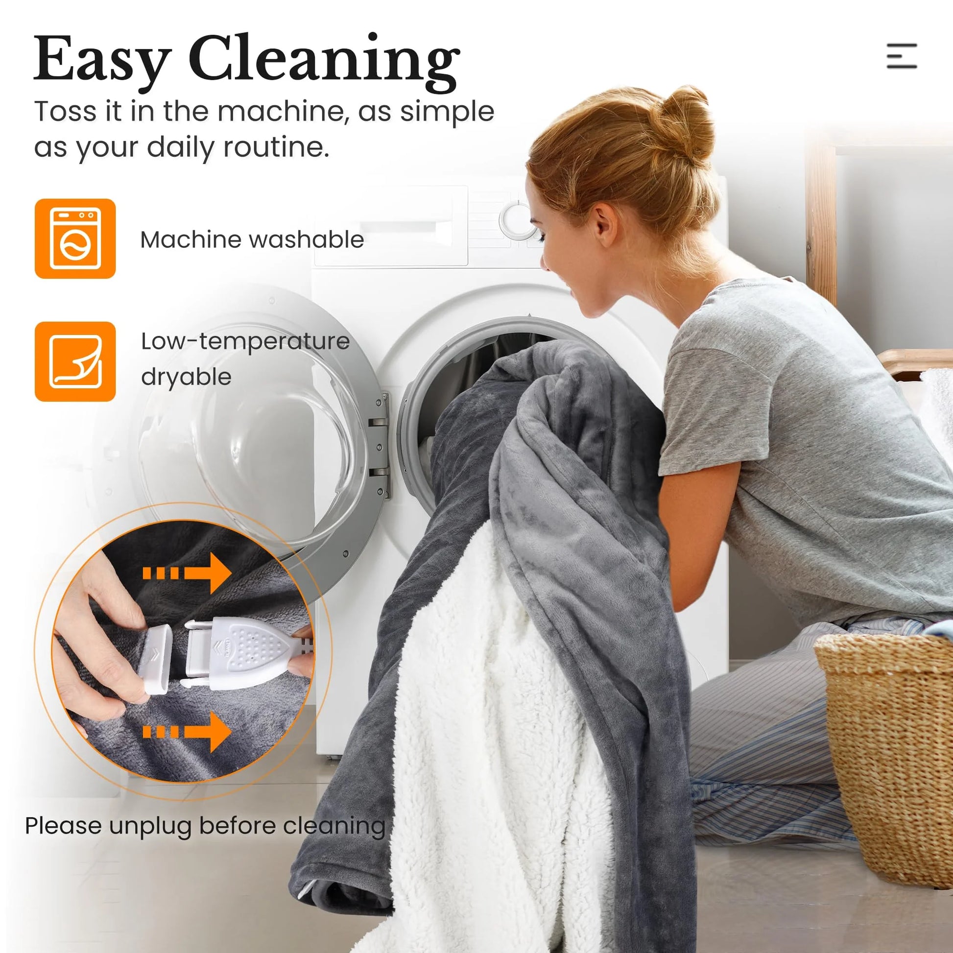 RoyalCraft Heated Blanket King Size, Electric Throw Dual Control, 5 Years Warranty, 10 Heat Settings, 12 Hours Auto Off, Soft Flannel and Sherpa, Machine Washable, ETL Certified, Grey