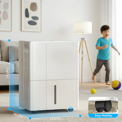 KISSAIR 22-Pint Dehumidifier, 3000 Sq. Ft Coverage Area Home Dehumidifier with Timer Continuous & Dry Mode, 4.8L Water Tank, Dehumidifier for Basement/Bathroom