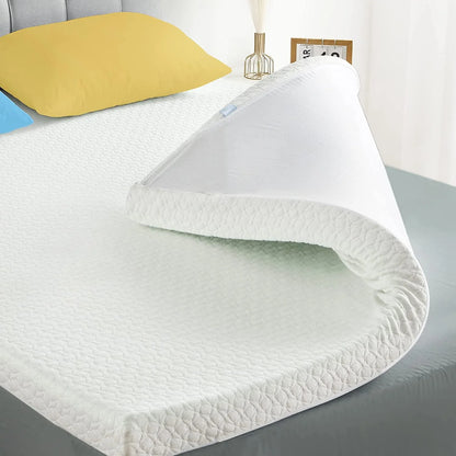 SOPAT 3 Inch Memory Foam Mattress Topper Queen Size,7-Zone High Density Cooling Gel-Infused Mattress Pad,with Removable & Washable Bamboo Fiber Cover