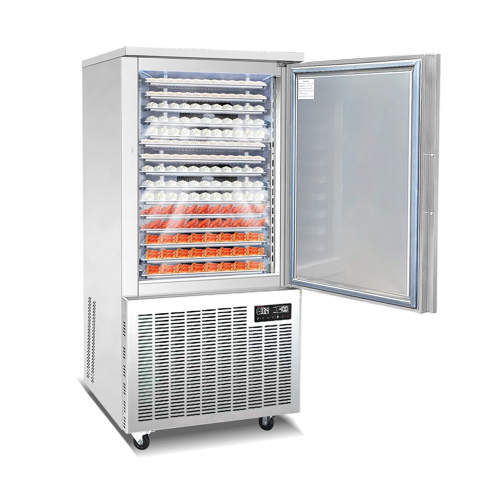 Kolice Commercial 15 Trays Blast Chiller, Blast Freezer with Food Probe,Lowest temp: -40° F for Restaurants,Canteens,Schools,Hotels