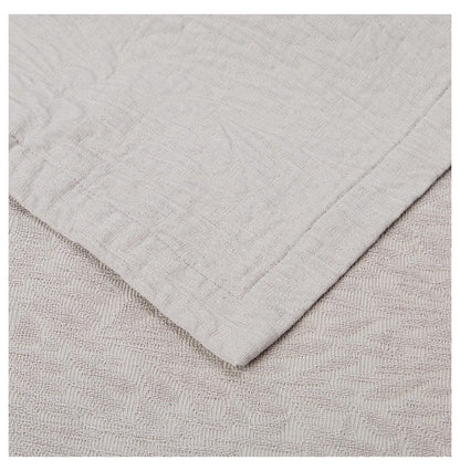 Matelass Blanket Coverlet, Queen, Grid/White