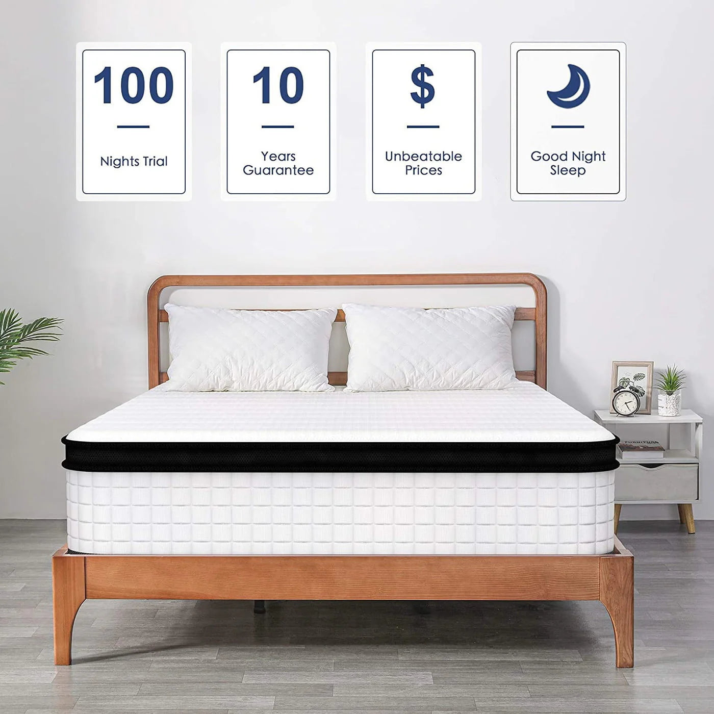 MUSSER 10 Inch Hybrid Mattress of Comfort Foam And Durable Springs Mattress Twin