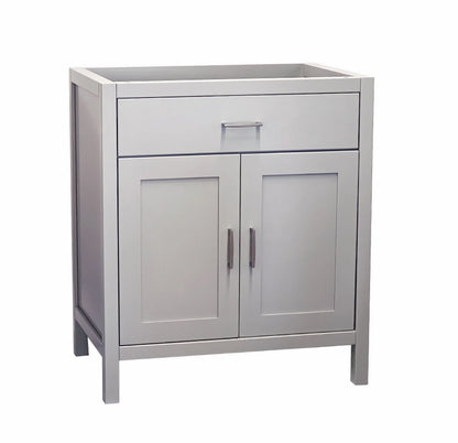 30" Grey Freestanding Bath Vanity Tip-Out Drawer Sink Cabinet Without Top