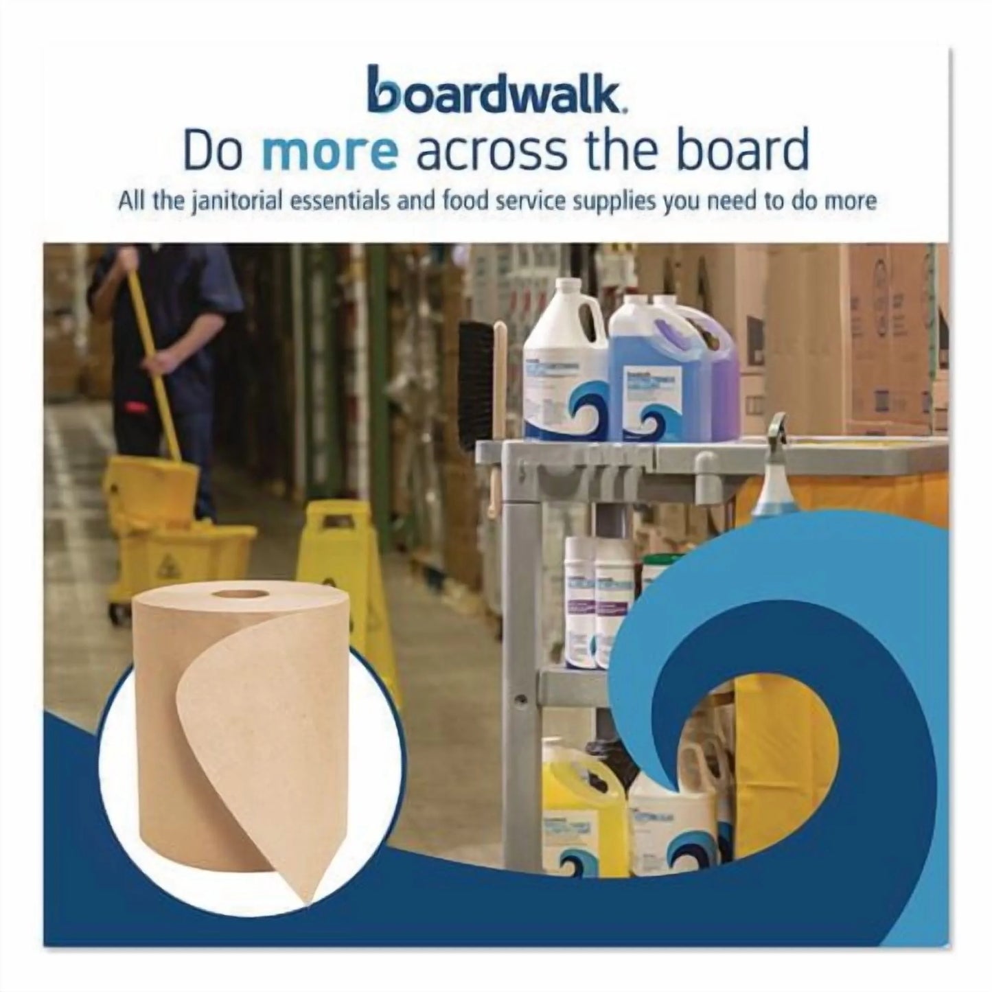 Boardwalk Green Universal Roll Towels, 1-Ply, 8" x 800 ft, Natural, 6 Rolls/Carton | Bundle of 5
