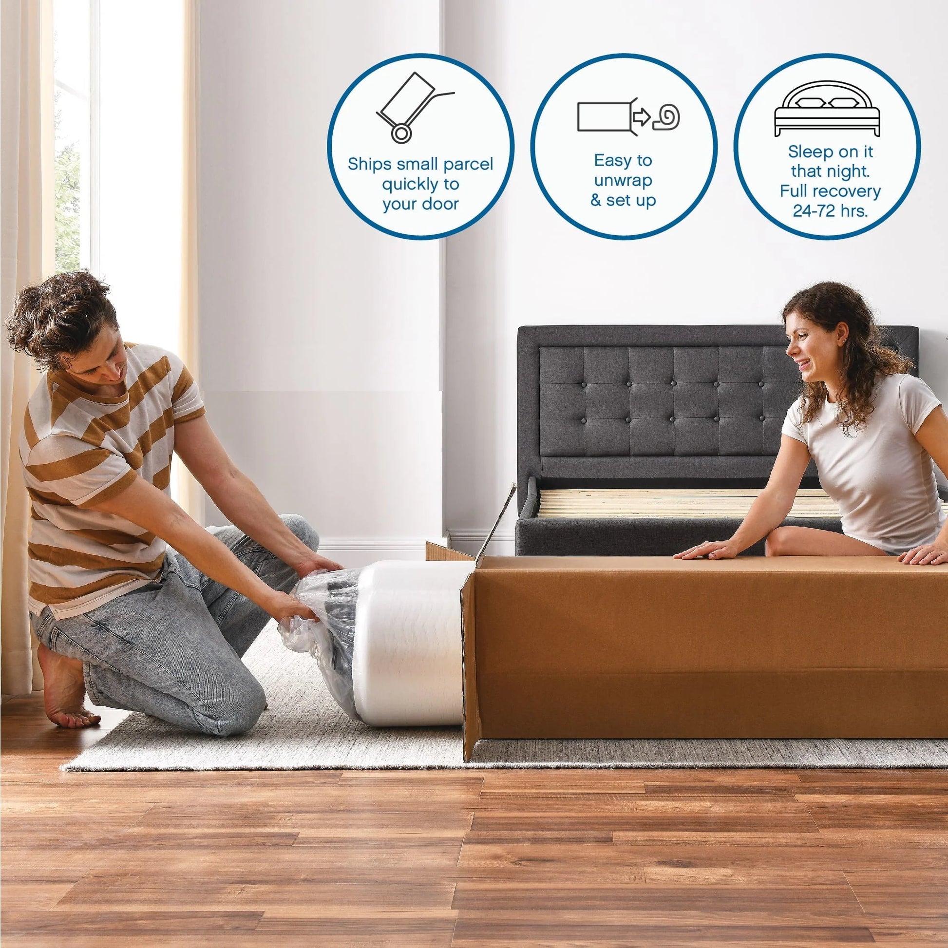 Cool Gel 14" Gel Memory Foam Mattress with 2 Bonus Pillows, Queen