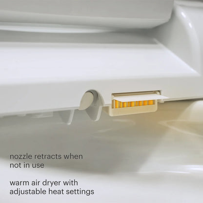 Brondell Swash SE400 Bidet Seat with Sidearm, Dryer and Stainless Steel Nozzle, Elongated White