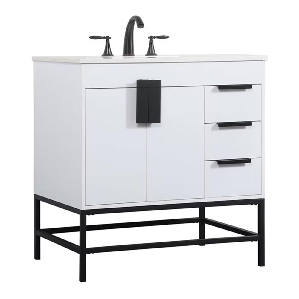 Elegant Kitchen and Bath 32 Inch Single Bathroom Vanity In Green