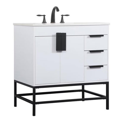 Elegant Kitchen and Bath 32 Inch Single Bathroom Vanity In Green