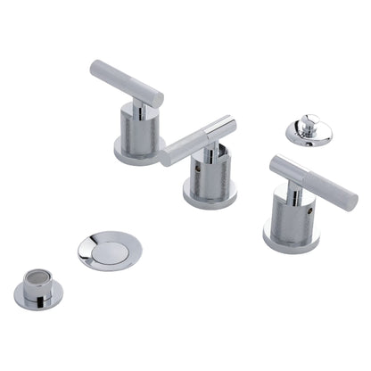 Kingston Brass KB6320KNL Convergent Three-Handle Bidet Faucet with Knurled Handle and Brass Pop-Up, Matte Black
