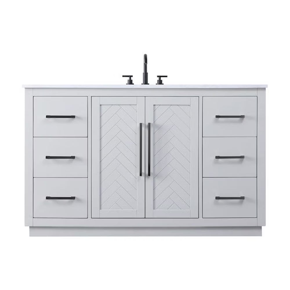 Elegant Kitchen and Bath 54 inch Single Bathroom Vanity in Hazel Oak