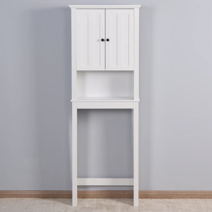 Ktaxon 67"H Over The Toilet Storage, Bathroom Space Saver, Bathroom Cabinet with Double Door & Adjustable Shelves, White