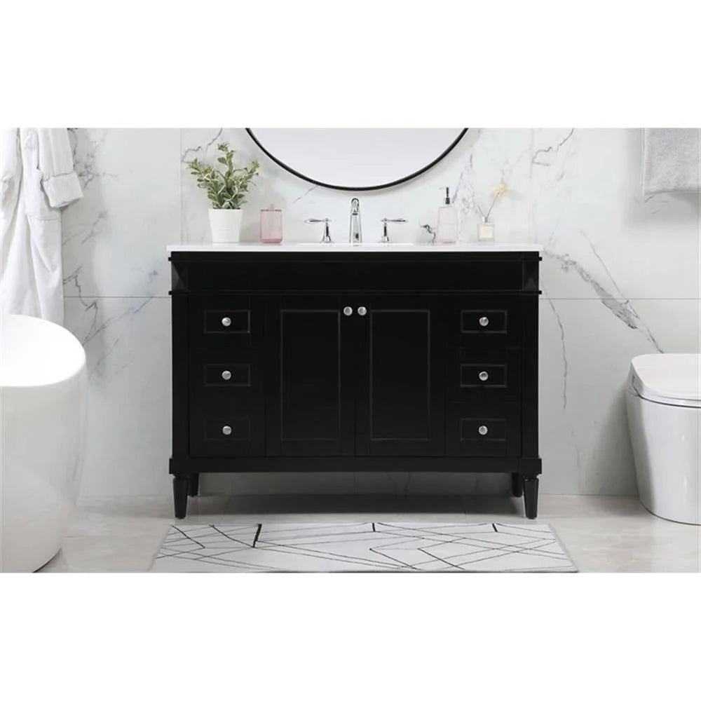 48 inch single bathroom vanity in black