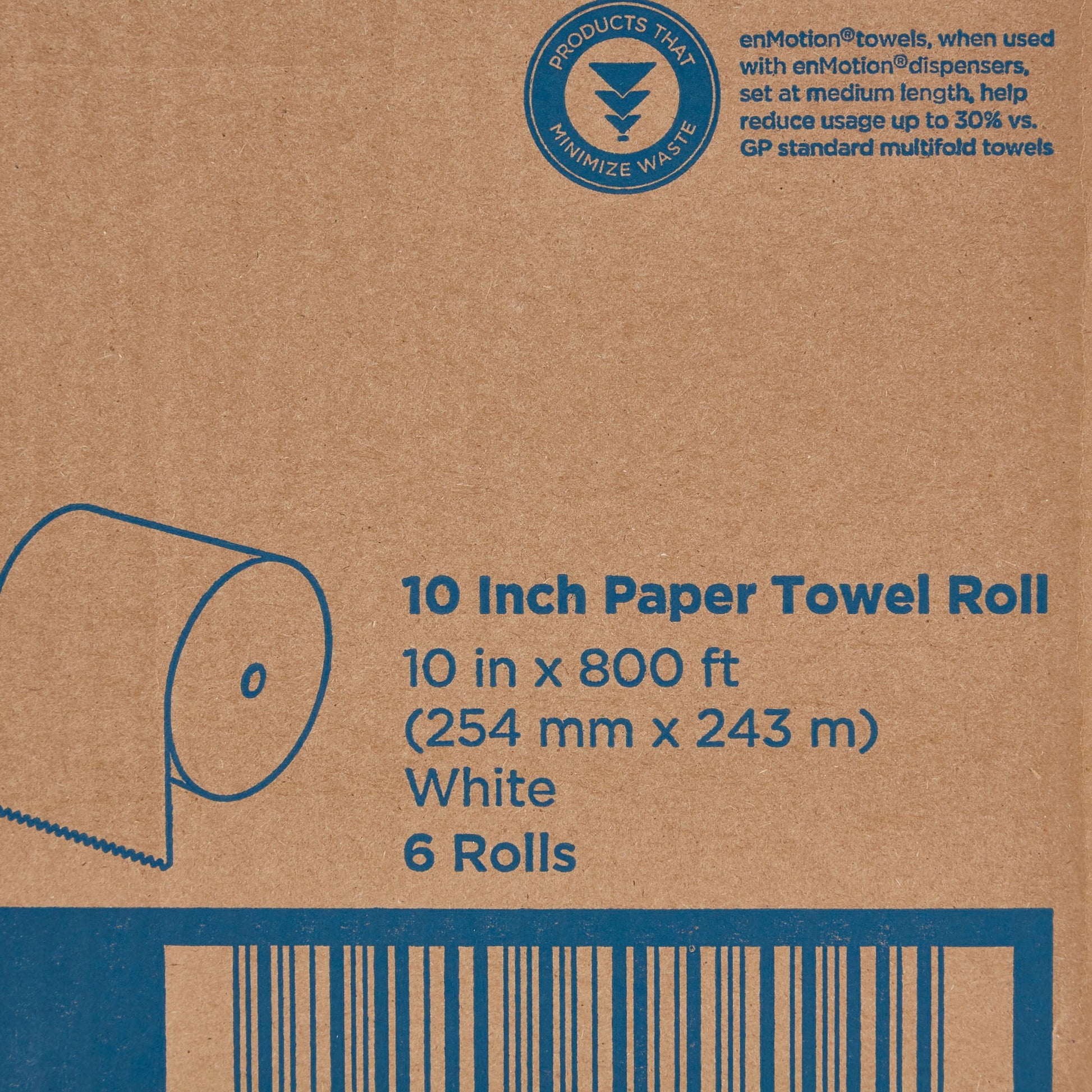enMotion Paper Towel - 10 Inches x 800 Feet, White, 6 Count