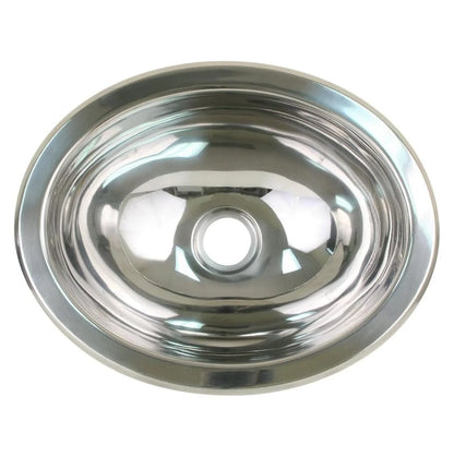 Scandvik Stainless Steel Oval Sink - 13.25 x 10.5 Inch - Polished Finish Kitchen Bathroom Bar Sink Durable Drop-in Undermount Sink