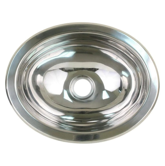 Scandvik Stainless Steel Oval Sink - 13.25 x 10.5 Inch - Polished Finish Kitchen Bathroom Bar Sink Durable Drop-in Undermount Sink
