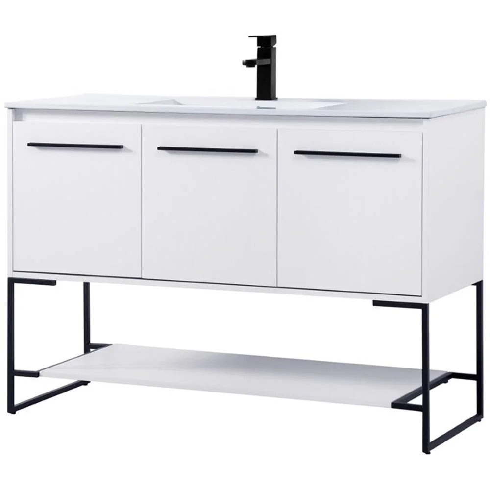 Elegant Kitchen and Bath 48 Inch Single Bathroom Vanity In White