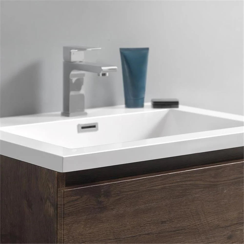 Fresca Lazzaro 24" Rosewood Free Standing Modern Bathroom Cabinet w/Integrated Sink