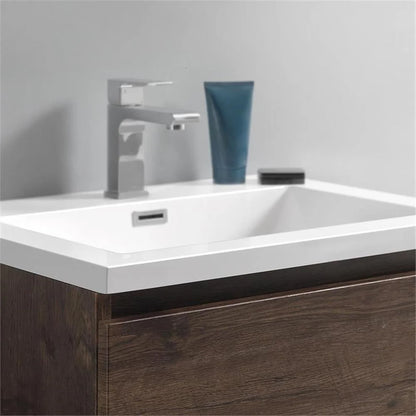 Fresca Lazzaro 24" Rosewood Free Standing Modern Bathroom Cabinet w/Integrated Sink