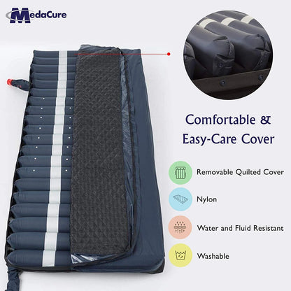 Medacure Alternating Pressure Air Mattress with Pump Included - Twin Size 80" x 36" x 8"