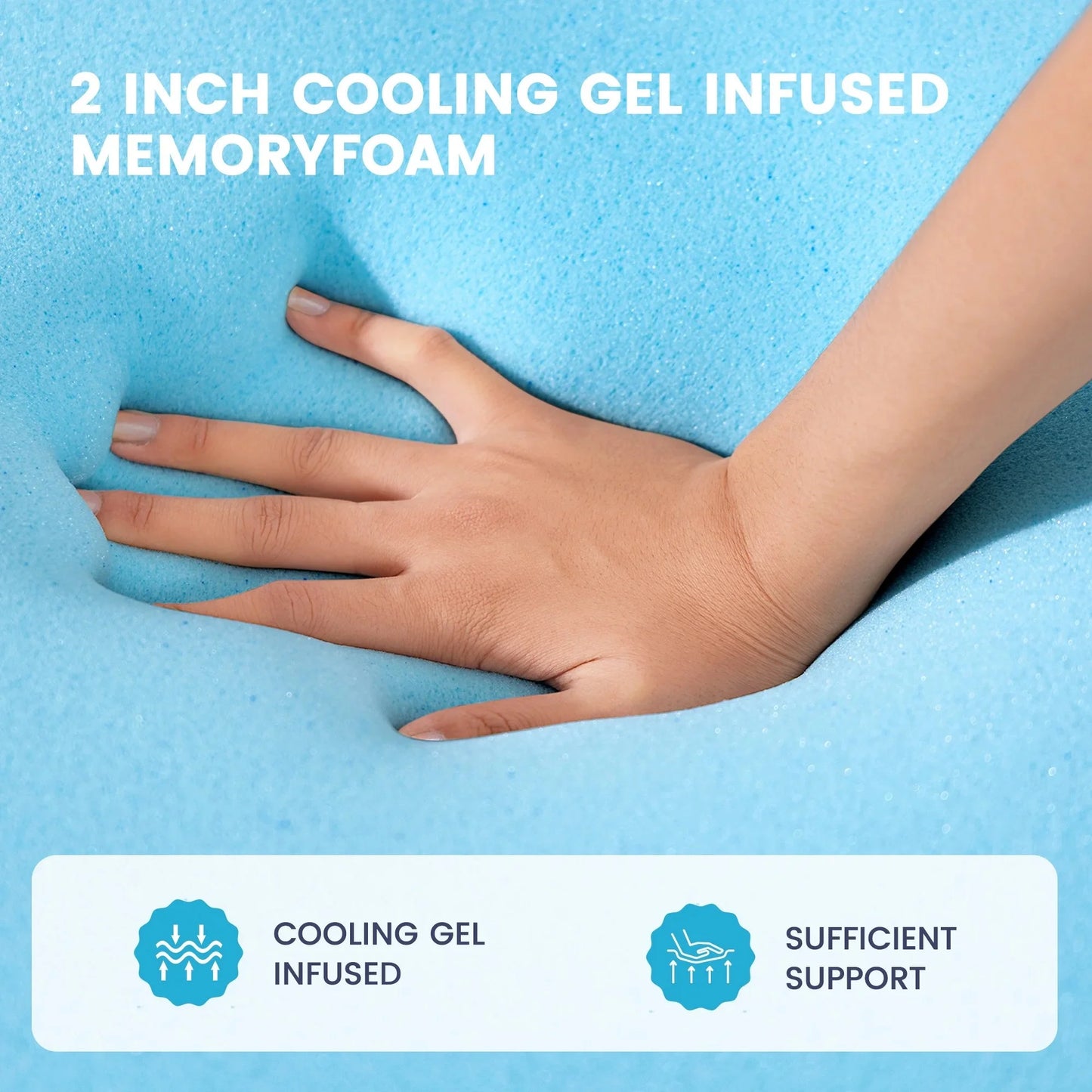 COOLHUT 4-Inch Dual Layer Gel Memory Foam Mattress King Size, 2-Inch Cooling Gel Memory Foam Plus 2-Inch 100% 400TC Ultra Thick Soft Mattress Pillow Cover, Cool Comfort, Breathable Pressure Reduction
