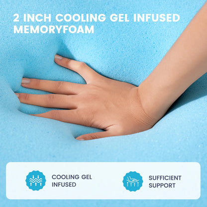 COOLHUT 4-Inch Dual Layer Gel Memory Foam Mattress King Size, 2-Inch Cooling Gel Memory Foam Plus 2-Inch 100% 400TC Ultra Thick Soft Mattress Pillow Cover, Cool Comfort, Breathable Pressure Reduction