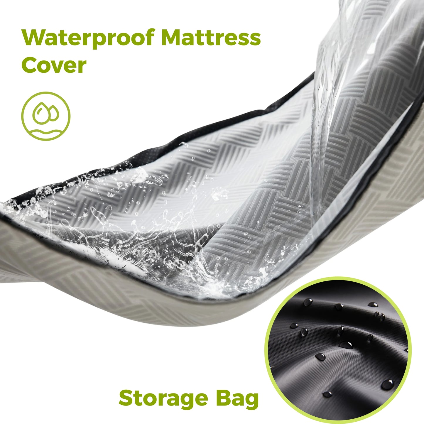 Jamdok Camping Mattress for Hot Sleeper, Waterproof Cooling Cover, Roll Up Foam Sleeping Pad with Storage Bag,Cot Mattress Topper for Summer Camping, Hiking,Car,Tent,Travel(75 x 30 x 2 inches)