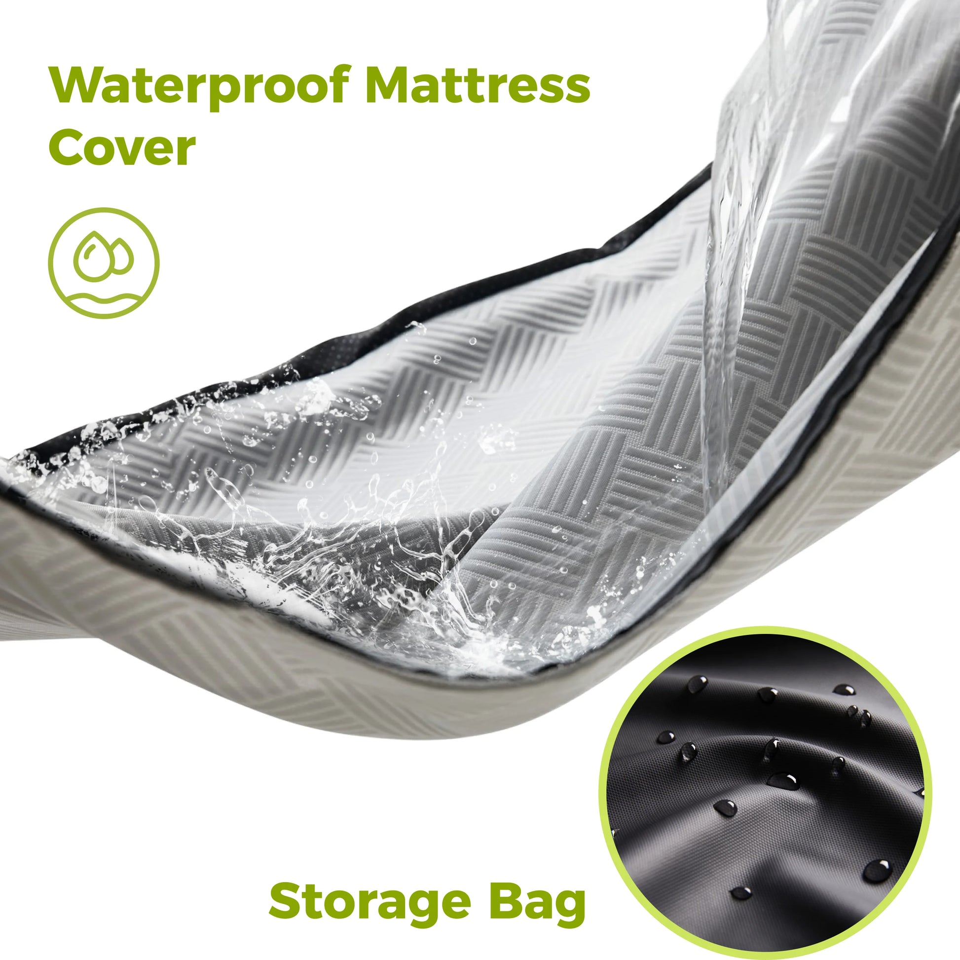 Jamdok Camping Mattress for Hot Sleeper, Waterproof Cooling Cover, Roll Up Foam Sleeping Pad with Storage Bag,Cot Mattress Topper for Summer Camping, Hiking,Car,Tent,Travel(75 x 30 x 2 inches)