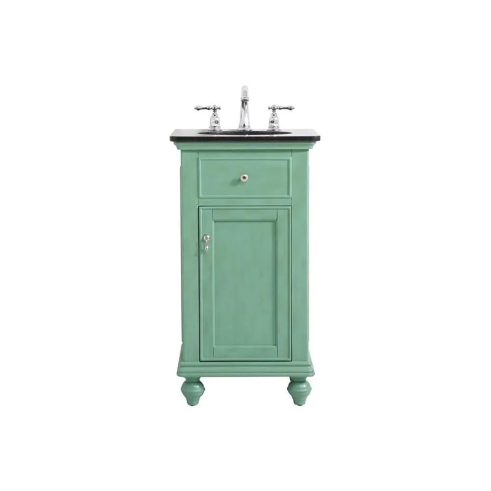 19 inch single bathroom vanity in vintage mint