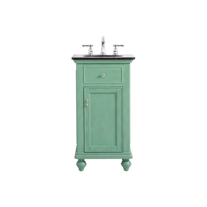 19 inch single bathroom vanity in vintage mint