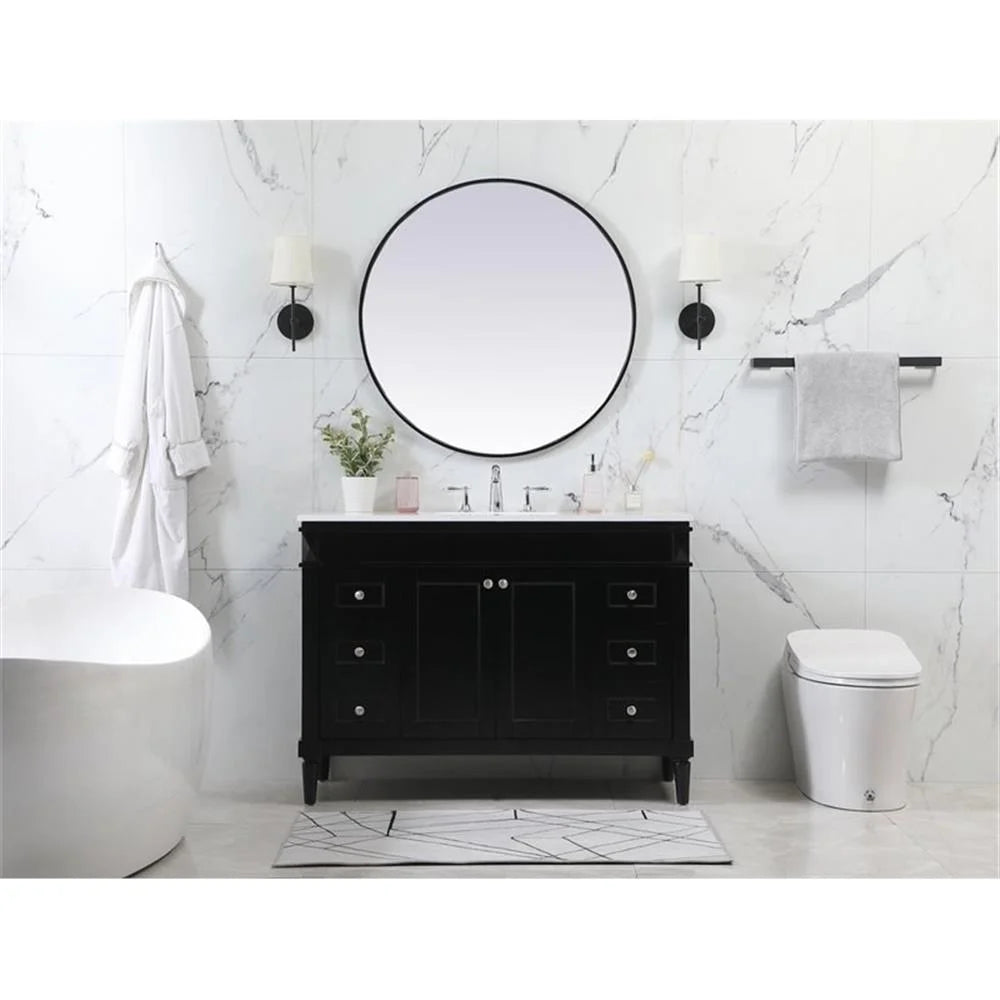 48 inch single bathroom vanity in black