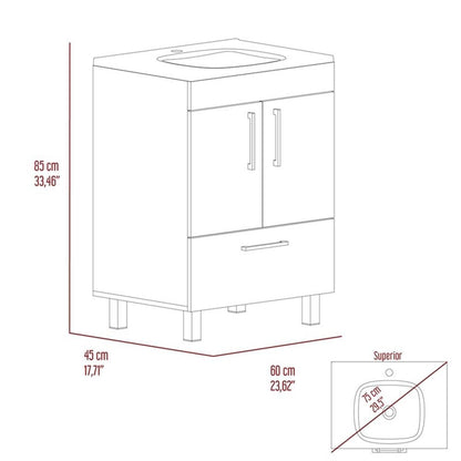 FM FURNITURE Otello Engineered Wood Single Bathroom Vanity in Black