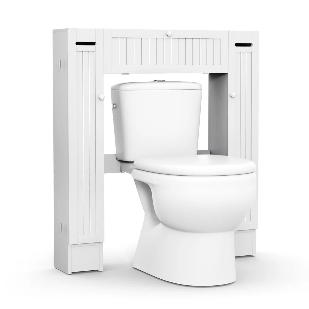 Topbuy Wooden Cabinet Bathroom Spacesaver Over The Toilet Storage Cabinet w/Drop Door White