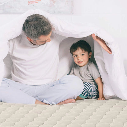 Whisper Organics 100% Cotton Organic Mattress Protector, 300TC Mattress Pad, Queen size, Ivory