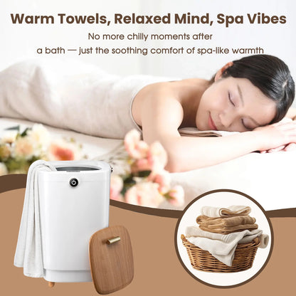 VAJIAZA Luxury Towel Warmer, 20L Electric Hot Towel Warmer Buckets, Towel Heater with 4 timers, Portable Spa Towel Warmers Fit for Towels, Blanket, PJ's, Yellow