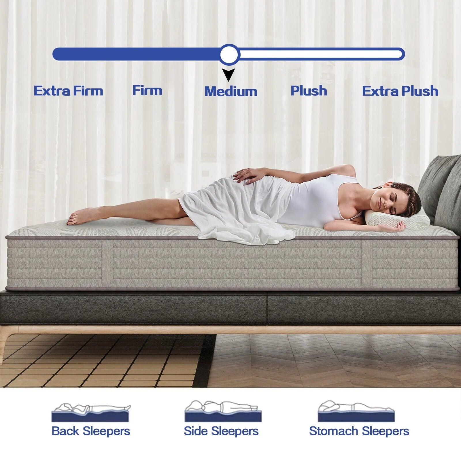 KOW® 12 inch Hybrid Mattress, Full Size Medium Firm innerspring Mattress in a Box, with 3 Layer Premium Foam and Pocket Springs,