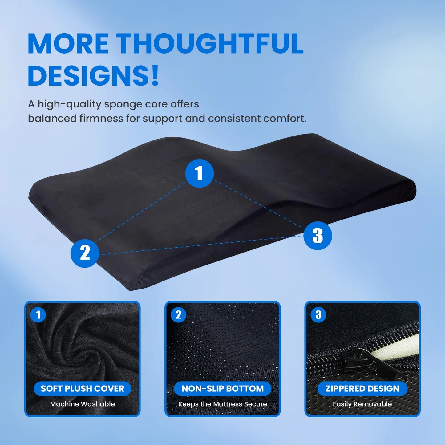 Lash Bed Foam Topper, Massage Table Memory Foam Topper, Ergonomic Curved Mattress Topper Lash Bed Cushion for Beauty Salon (71 Inches X 23.6 Inches(180cm X 60cm))