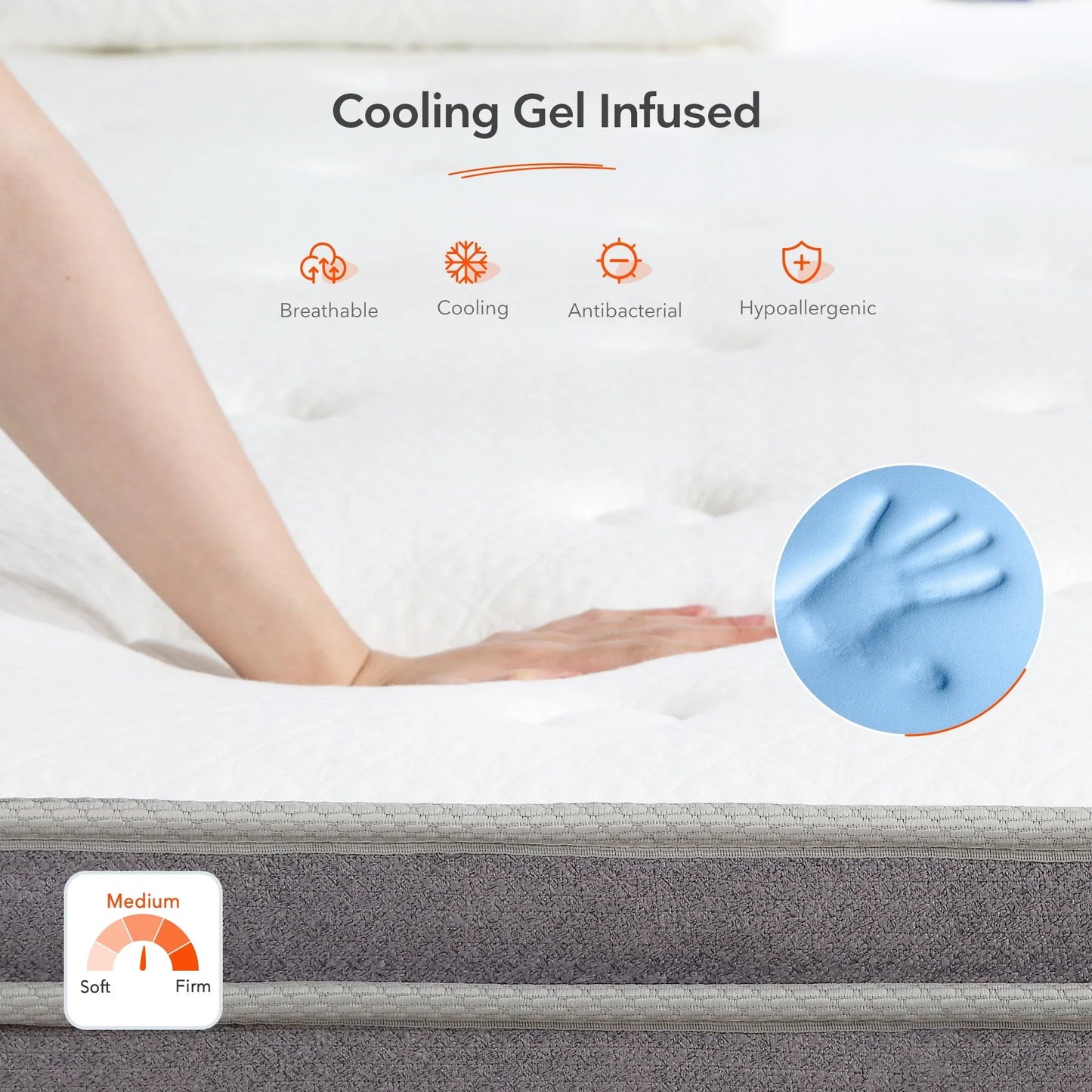 Sweetnight 12 inch Gel Memory Foam Hybrid Mattress with Medium Firm Pillow Top, King Mattresses